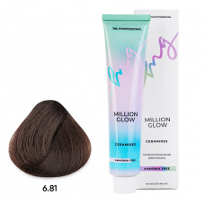 TNL Million Glow Ammonia free 6/81 Темный блонд капучино пепельный, 100мл
