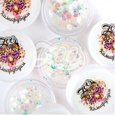 ZOO Nail Art Камифубуки радужные шестигранники 1г