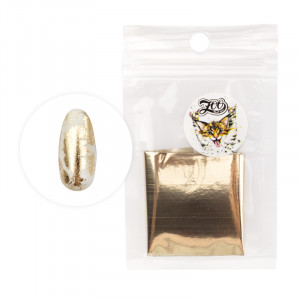 ZOO Nail Art Фольга переводная глянцевая 4*50 см белое золото