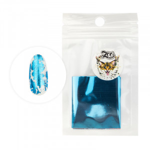 ZOO Nail Art Фольга переводная глянцевая 4*50 см глянцевая голубая ZOO Nail Art Фольга переводная глянцевая 4*50 см глянцевая голубая
