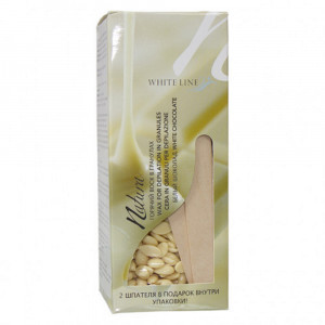 ItalWax (White Line) Воск горячий (пленочный) гранулы Белый шоколад, 250гр (лицо, подмышки, бикини) время застывания 6-7с
