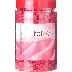 ItalWax (White Line) Воск горячий (пленочный) гранулы Роза, 500гр (лицо, подмышки, бикини) время застывания 10-12с