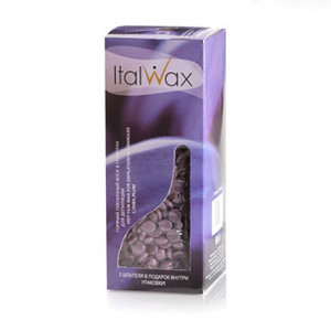 ItalWax (White Line) Воск горячий (пленочный) гранулы Слива, 250гр (лицо, подмышки, бикини) время застывания 10-12с