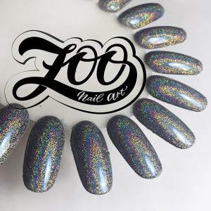 ZOO Nail Art Втирка голографическая Серебряная вспышка 50мкм 1г