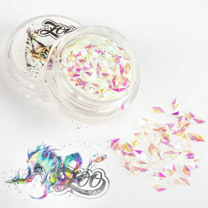 ZOO Nail Art Чешуя дракона 3D ромбики белая голография 4мм