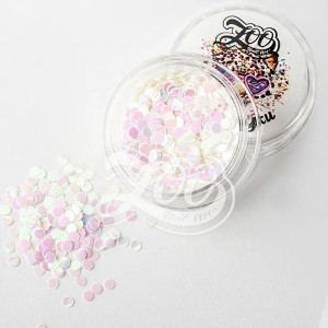 ZOO Nail Art Камифубуки 1мм перламутровые белые с голографией 1г