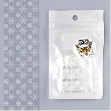 ZOO Nail Art Фольга переводная  4*50 см новогодняя прозрачная белая 1458